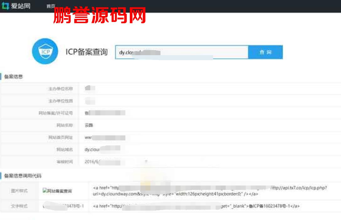 PHP仿爱站网的简约ICP备案查询源码 PHP源码 第2张