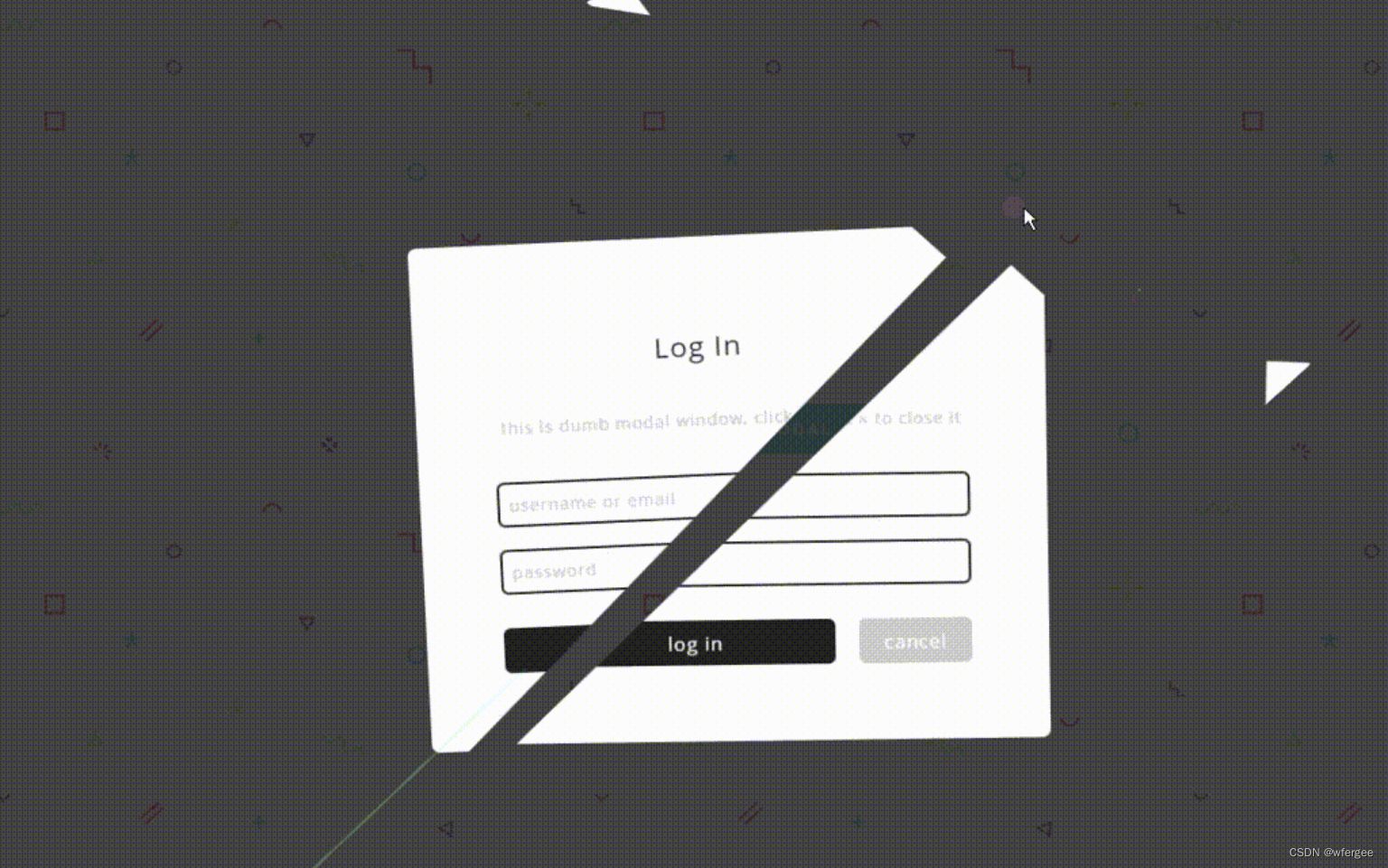 HTML5网站登录模板源码/超炫酷爆裂式关闭窗口动画+基于SVG开发
