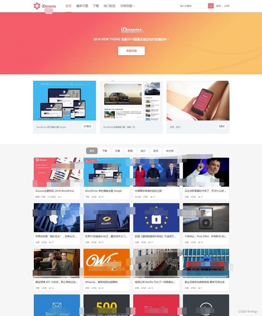 WordPress主题iDowns-v1.8.3源码+对接erphpdown会员中心插件