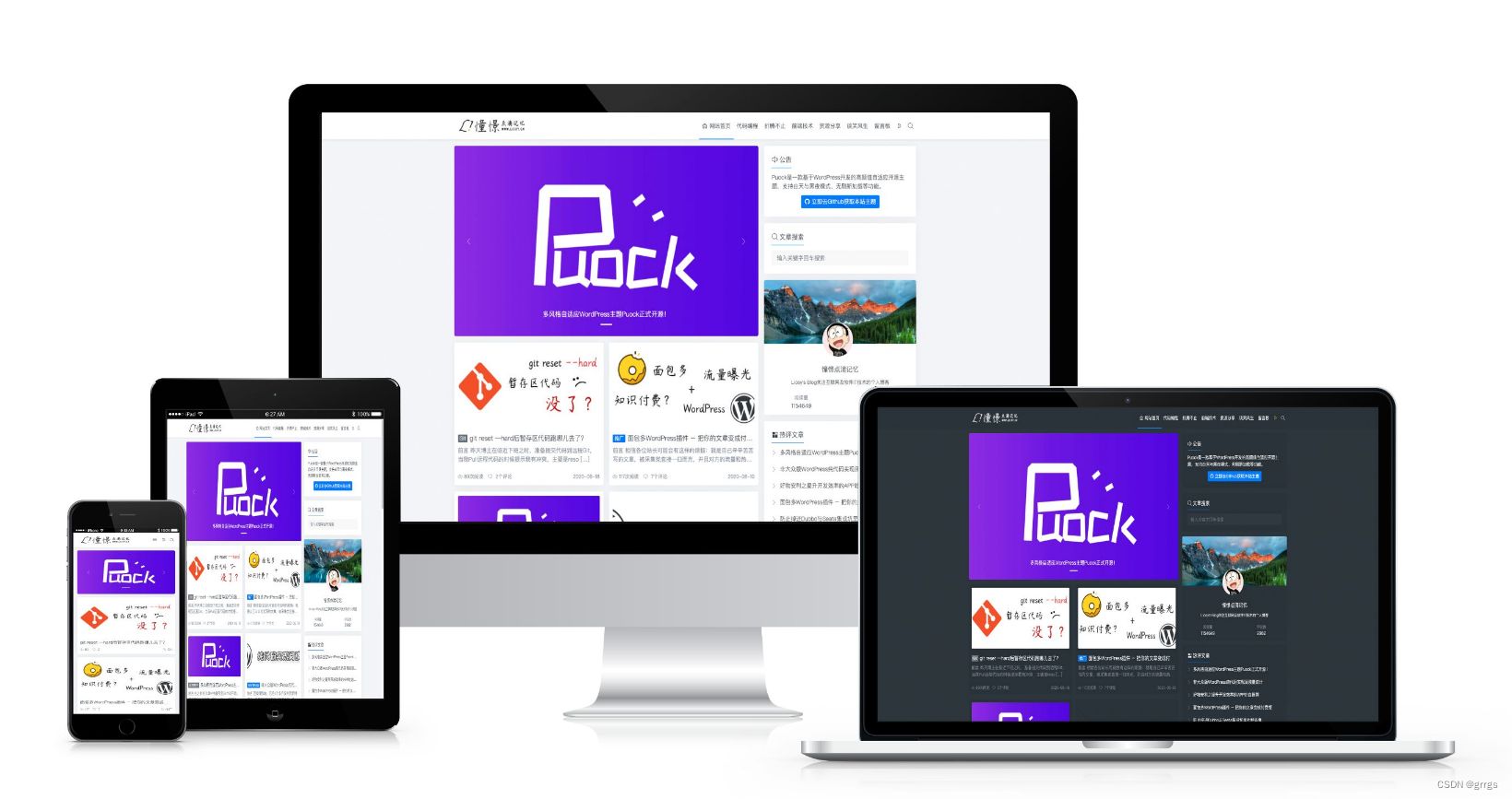 一款基于WordPress开发的高颜值的自适应主题 支持白天与黑夜模式v2.8.2